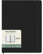 Moleskine 2024 heti jegyzetes hatridnapl, kemny fedeles fekete 