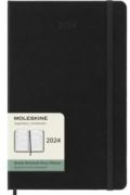 Moleskine 2024 heti horizontlis hatridnapl, puha fedeles fekete 