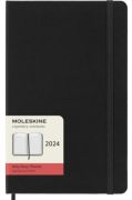 Moleskine 2024 napi hatridnapl, kemny fedeles fekete 