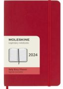 Moleskine 2024 napi hatridnapl, puha fedeles piros 