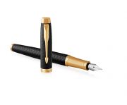 Parker Royal IM prmium tlttoll, fekete, cizelllt, arany klipsz, F